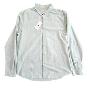 Jekaoyi Shirt Men's XL Long Sleeve Pistachio Linen Blend Button Down Solid Plain